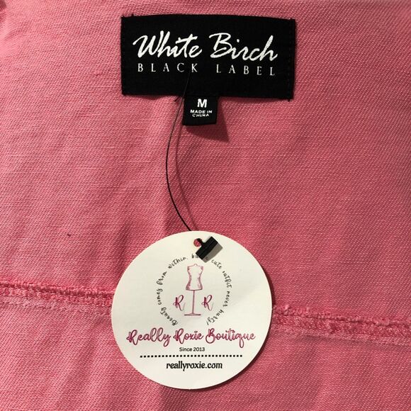 NWT White Birch Black Label Pink Distressed 100% Cotton Oversized Denim Jacket M - Picture 8 of 13